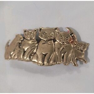 Cat Hair Clip Vintage‎ Gold Colored Kitty Retro